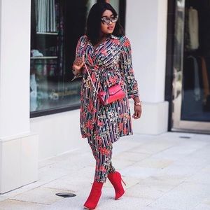 Floral and stripe suit